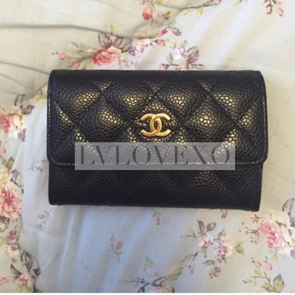 Chanel Caviar quilted leather card holder