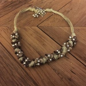 Bead and knot necklace