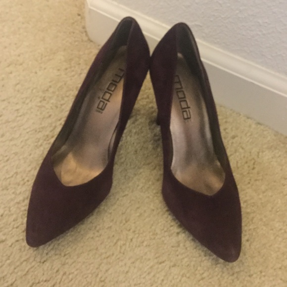 Purple suede heels
