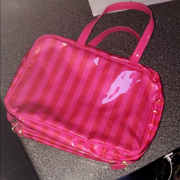 Pink fold out Victoria secret make up bag
