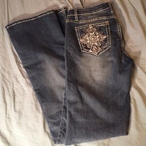 Cross bejeweled Jeans