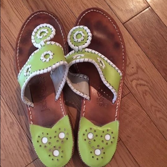 Green and white Jack Rogers size 6