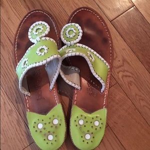 Green and white Jack Rogers size 6