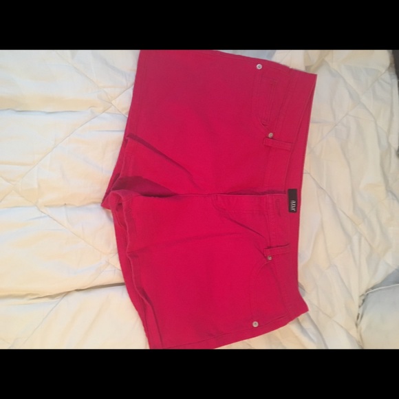 Pink denim shorts