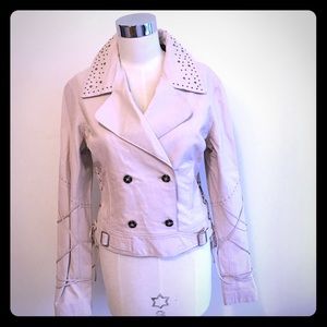 Pale pink motorcycle biker jacket