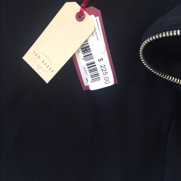 Ted Baker Mini Black Zipper Embellished Dress - Picture 5 of 7