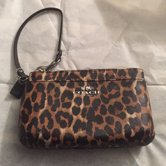 Leopard coach wristlet