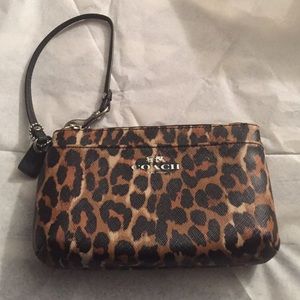 Leopard coach wristlet