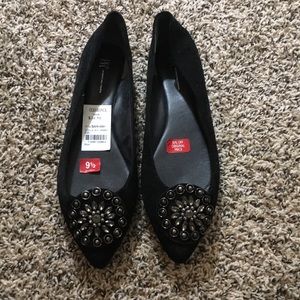 Black velvet ballet-style flats
