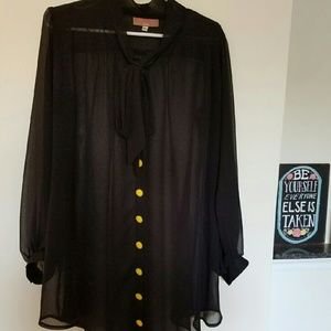 Black Overlay Dress M/L from Modcloth