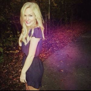 Urban Outfitters Navy Polka Dot Romper