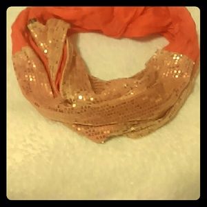 Glittery orange scarf