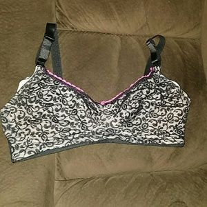 Q-T Intimates Floral Lace Nursing Bra 38 C