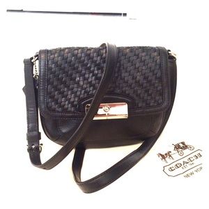 MARK DOWN Coach woven leather fold over cross body