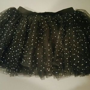 Nwt tulle tutu black skirt with silver glitter M
