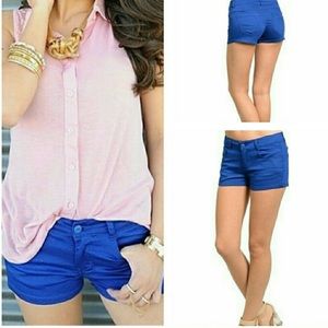 NWOT - Cobalt Blue Cotton Twill Jean Shorts
