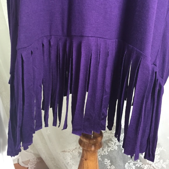 Sexy purple fringe tunic. FINAL CLEARANCE - Picture 2 of 4