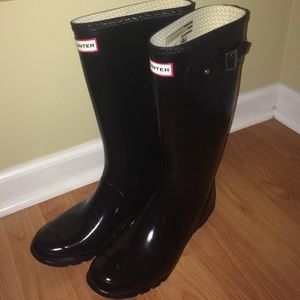 Hunter "Huntress Gloss" Rainboots Size 9