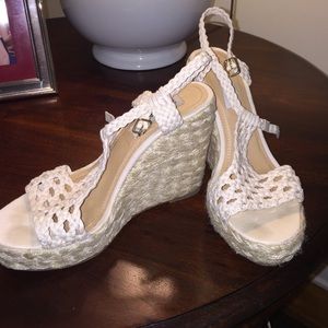 Steve Madden cream espadrille wedges
