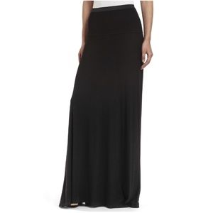 BCBGMaxazria Karolin Wide-banded Black Maxi Skirt