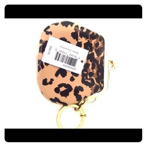 Coach ocelot coin purse key fob