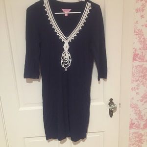 Long sleeve navy Lilly Pulitzer dress