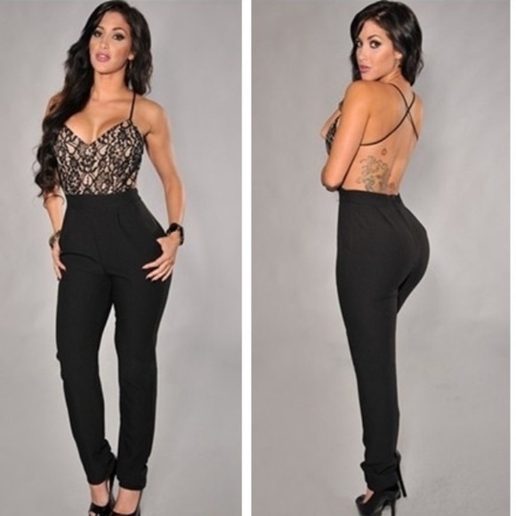 Sexy lace top jumpsuit