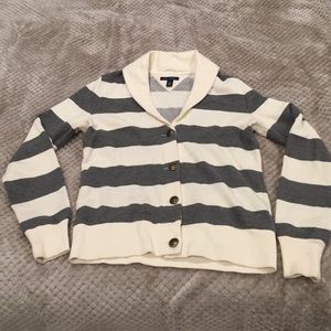 Gray and white Tommy Hilfiger cardigan
