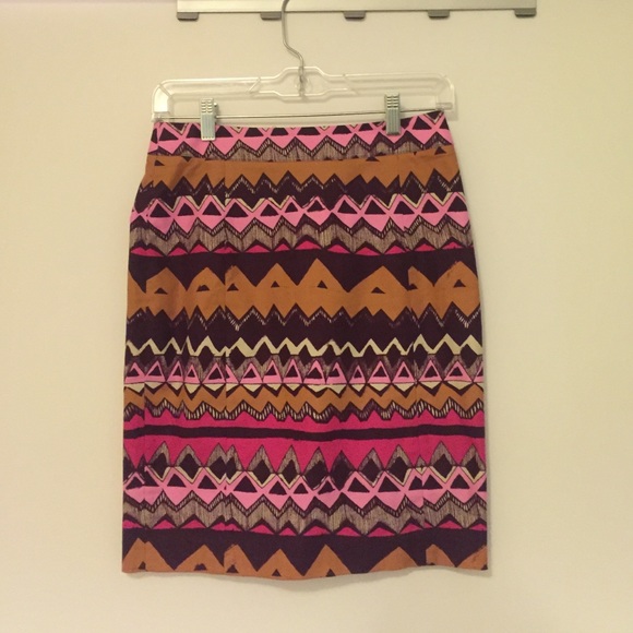 Multi-colored Loft Pencil Skirt