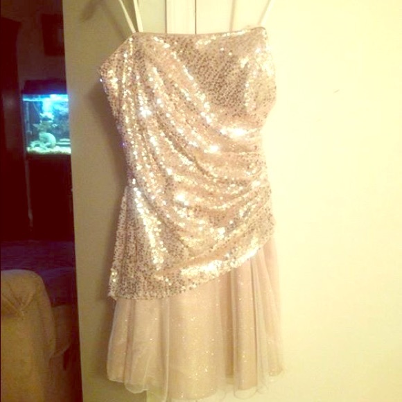 Brand new champagne color knee length party dress. - Picture 1 of 1