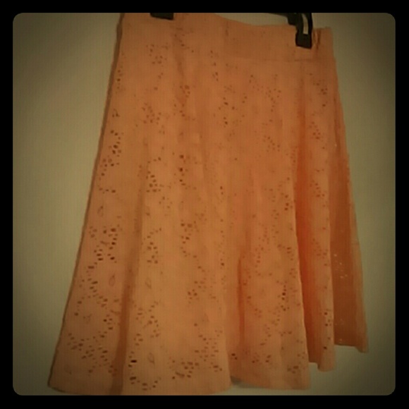 Peach lace skater skirt