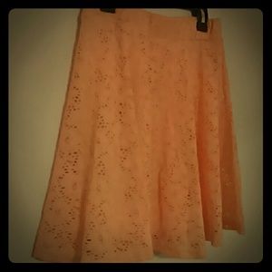 Peach lace skater skirt