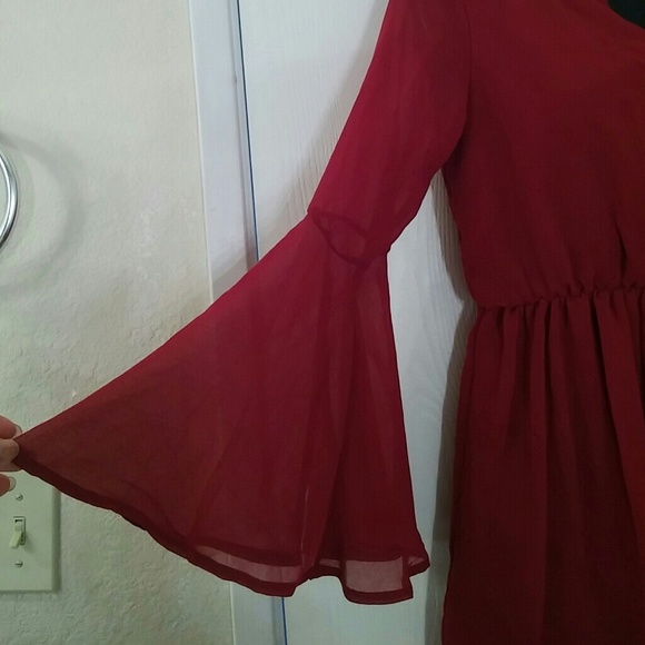 Paper Crane, Dark Red Burgundy Dress, Sz. S - Picture 2 of 3
