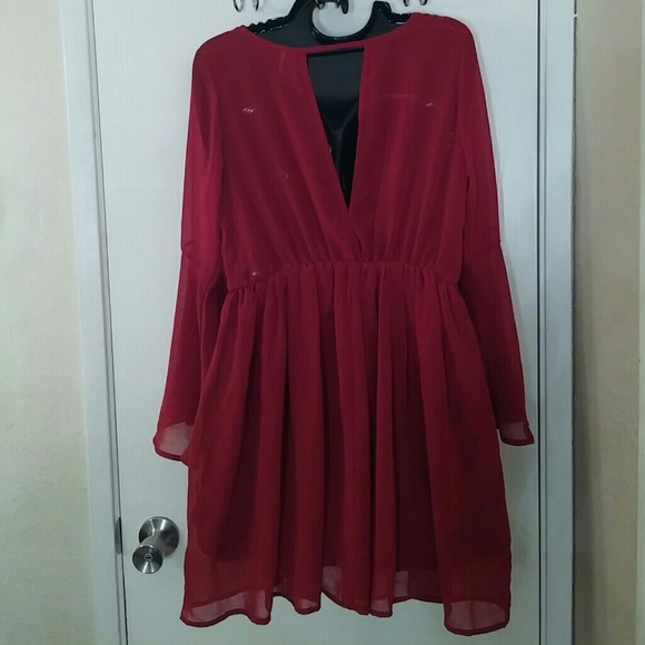 Paper Crane, Dark Red Burgundy Dress, Sz. S - Picture 3 of 3