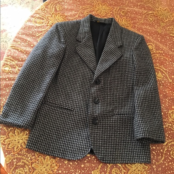 Kids black and white wool blazer - Picture 1 of 1