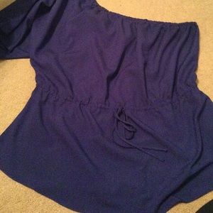 Purple one shoulder dress shirt