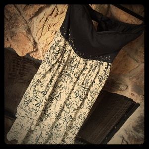 XI Skull Strapless High-low Dress