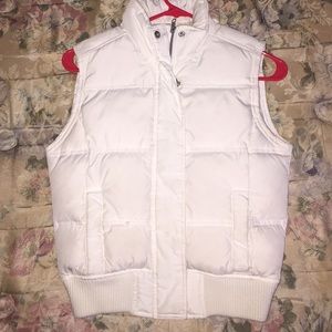 White puffy winter vest
