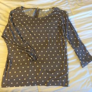 Forever 21 Grey Polka Dot Shirt