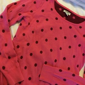 Pink polka dot old navy sweater size s