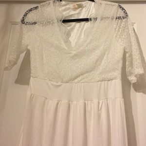 Lace top white dress