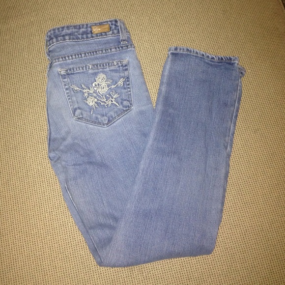 Paige Denim Ankle Jean with Floral Embroidery