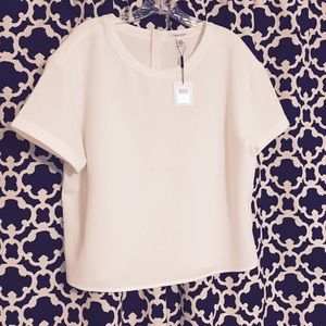 White Boxy Top w/ Back Zipper