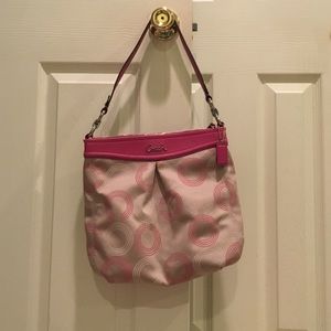 Pink/white/tan Coach Bag in perfect condition