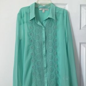 Lauren Conrad teal shirt