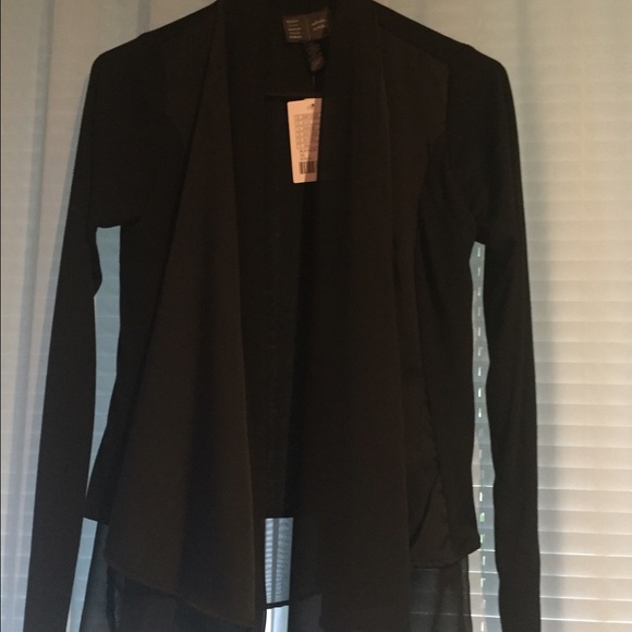 Anthropologie Chiffon Black Cardigan - Picture 2 of 4