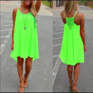 BNWOT Neon green dress