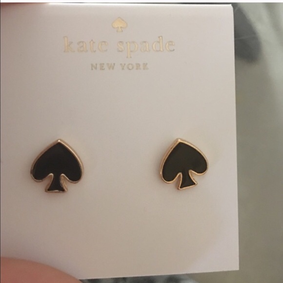 kate spade Jewelry - Kate spade black spade earrings ear stud