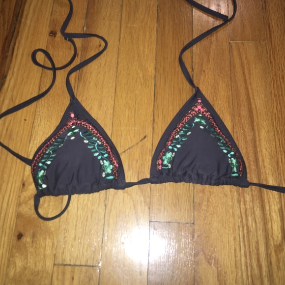 Super cute embroidered bikini top