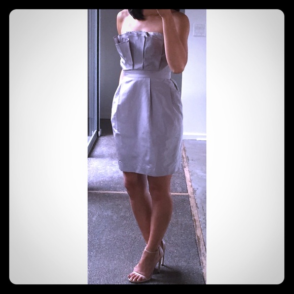 J Crew cocktail dress in pale graphite